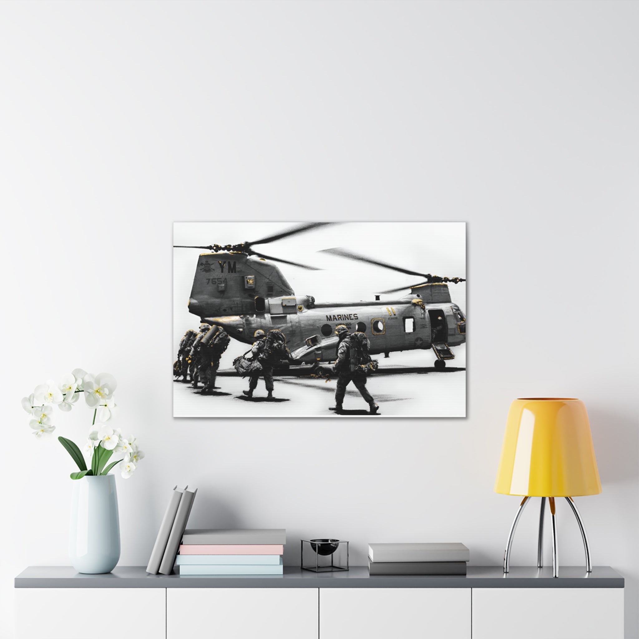 Marine CH-47 Chinook Troop Helicopter Canvas Print