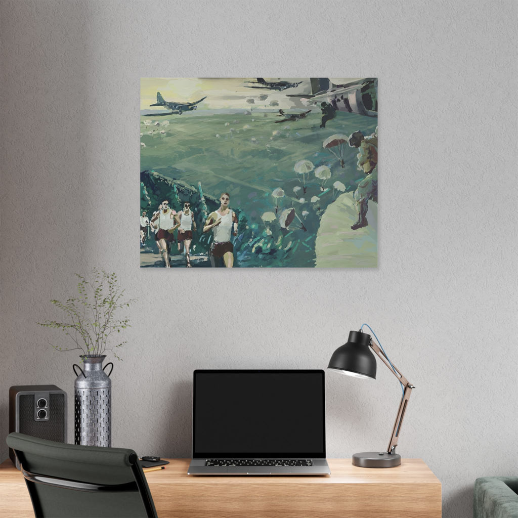 Leinwandbild "Vintage Fallschirmspringer" – WWII Airborne Wandbild