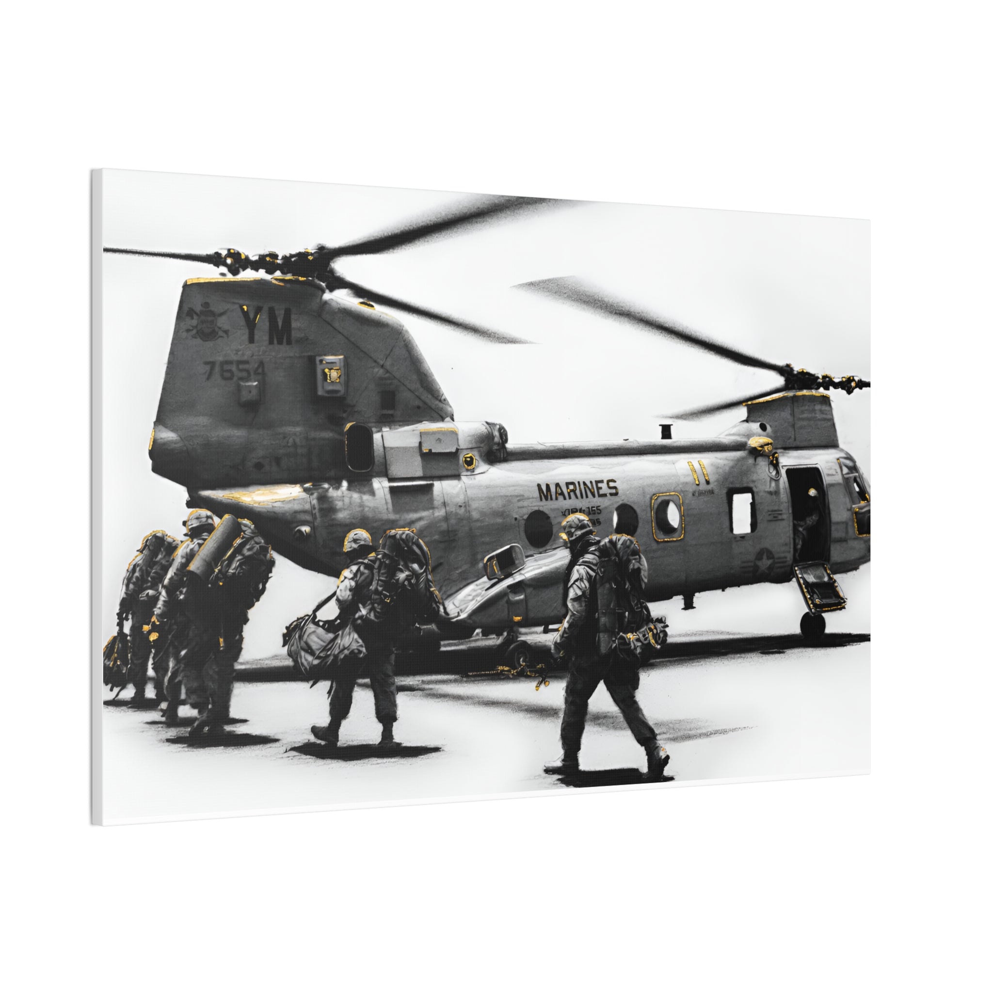 Marine CH-47 Chinook Troop Helicopter Canvas Print