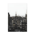 Matte Stretched Canvas Print — Black & White New York City Skyline