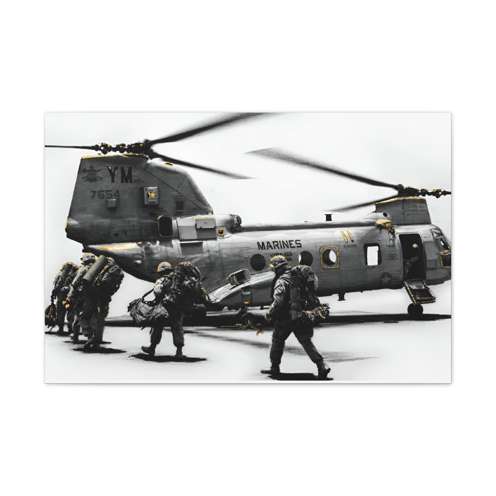 Marine CH-47 Chinook Troop Helicopter Canvas Print